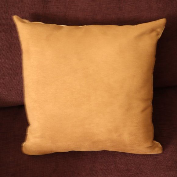 New! Flower Floral design PILLOW Cream Brown Tan Colors 11" x 11 1/2" x 4" - Picture 2 of 7